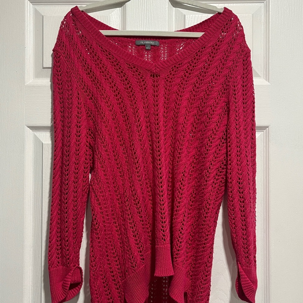 thrifted knitted see-through sweater